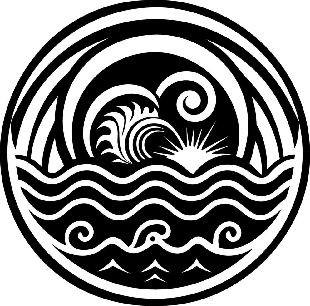 A glyph style icon of water waves symbol vector
