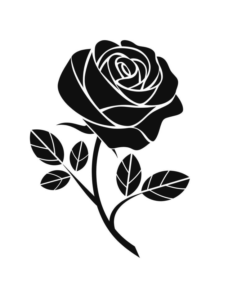 Black Rose Silhouette Design vector