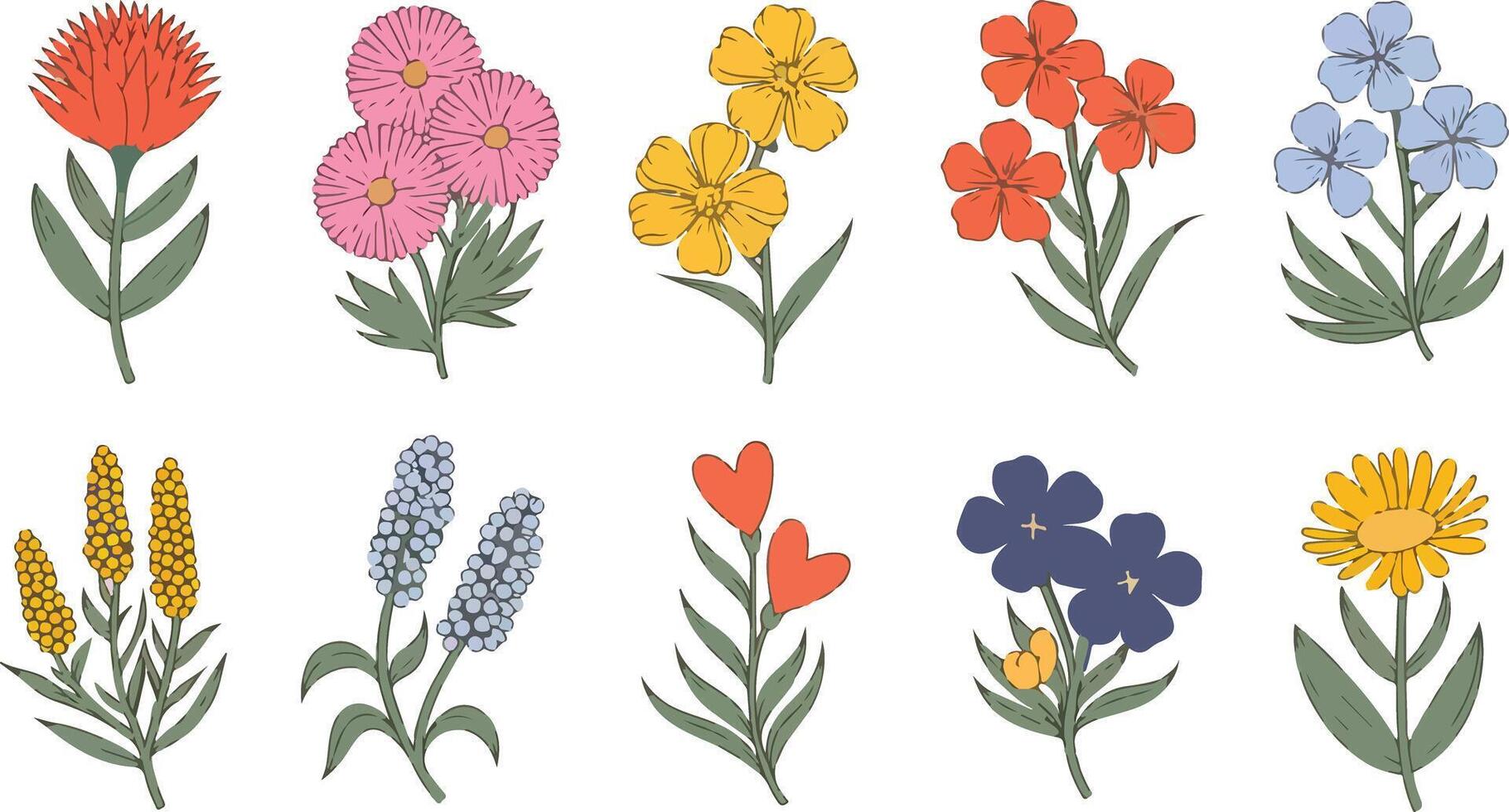 decorative floral motif in diverse palettes vector