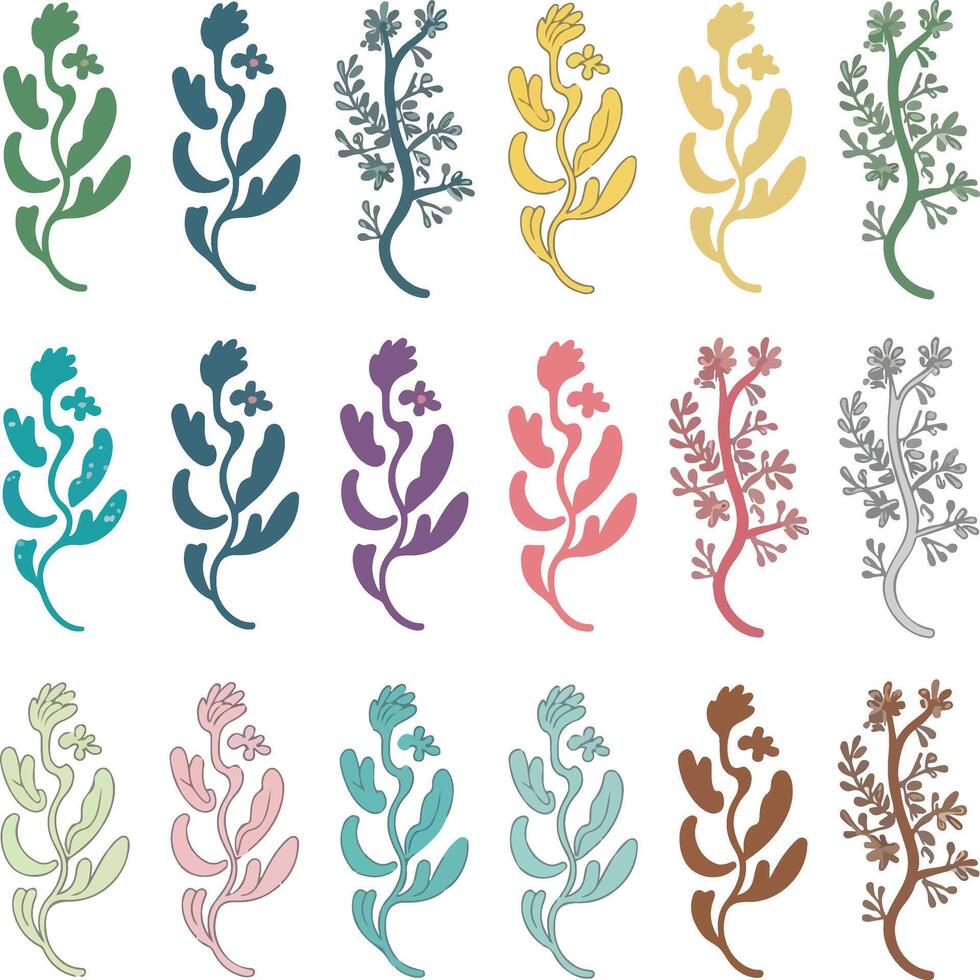 whimsical flower drawing with color splash vector