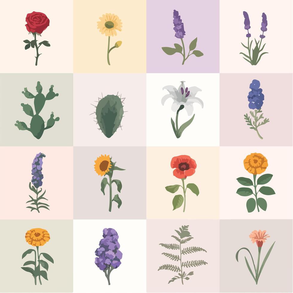 bright nature-themed composition with blooms vector