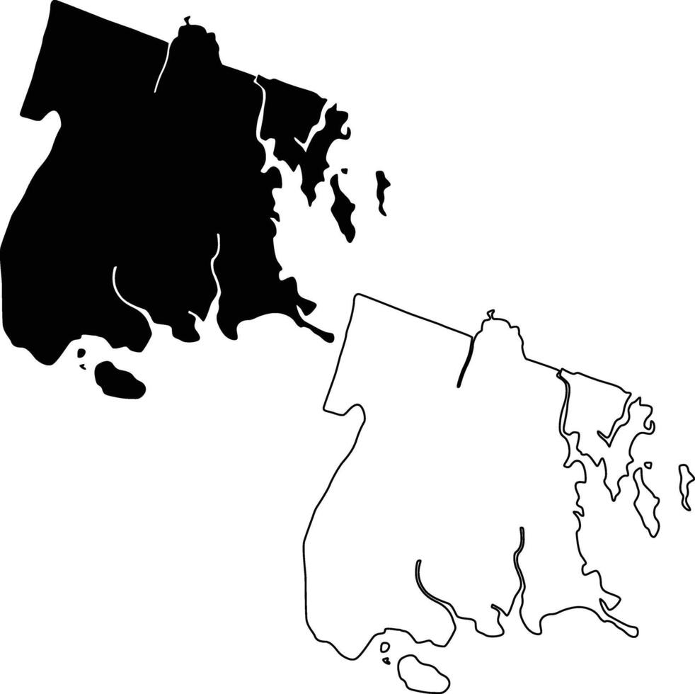 Map of Bronx NY USA Silhouette Flat and Outline Design vector