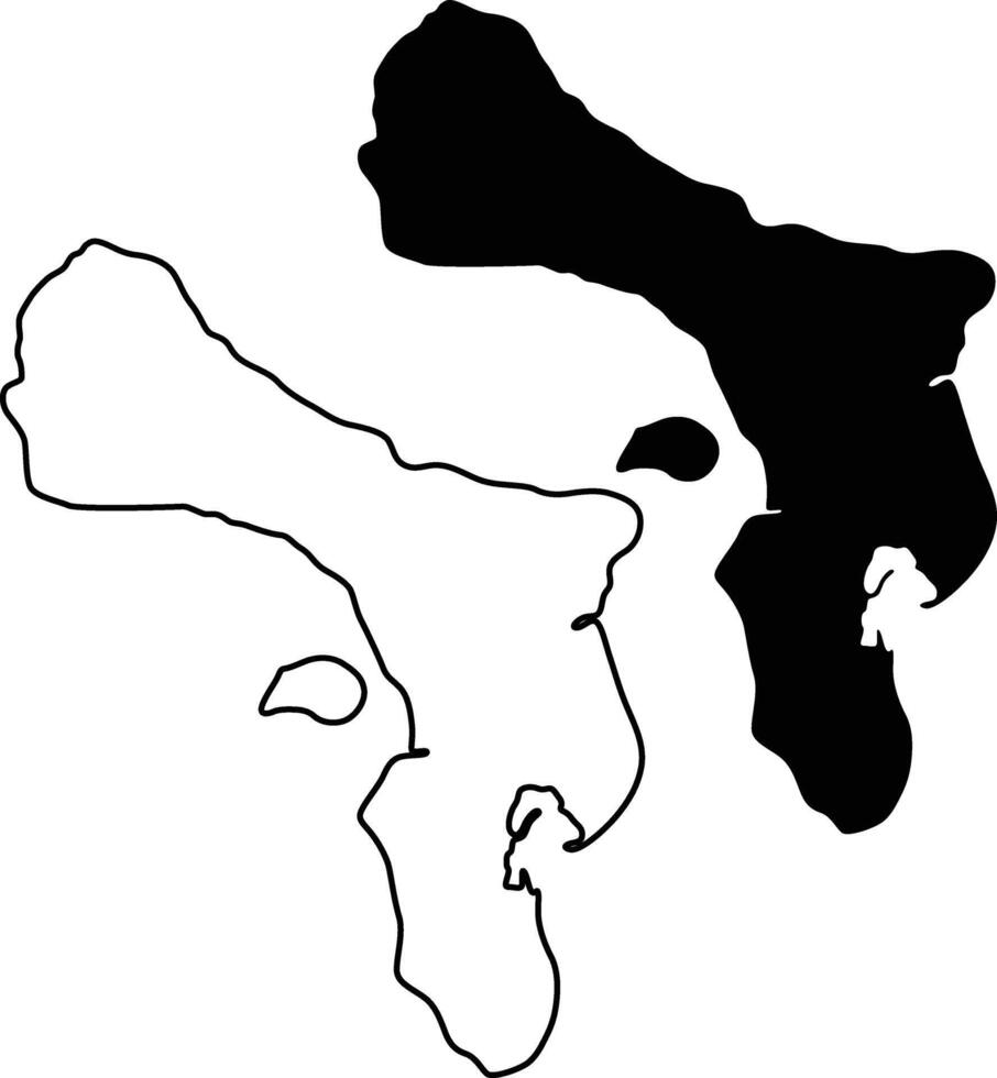 Map of Bonaire Silhouette Flat and Outline Design vector