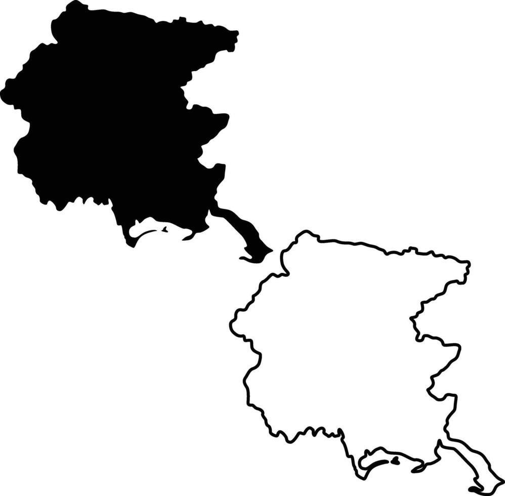Map of Friuli-Venezia Giulia Italy Silhouette Flat and Outline Design vector