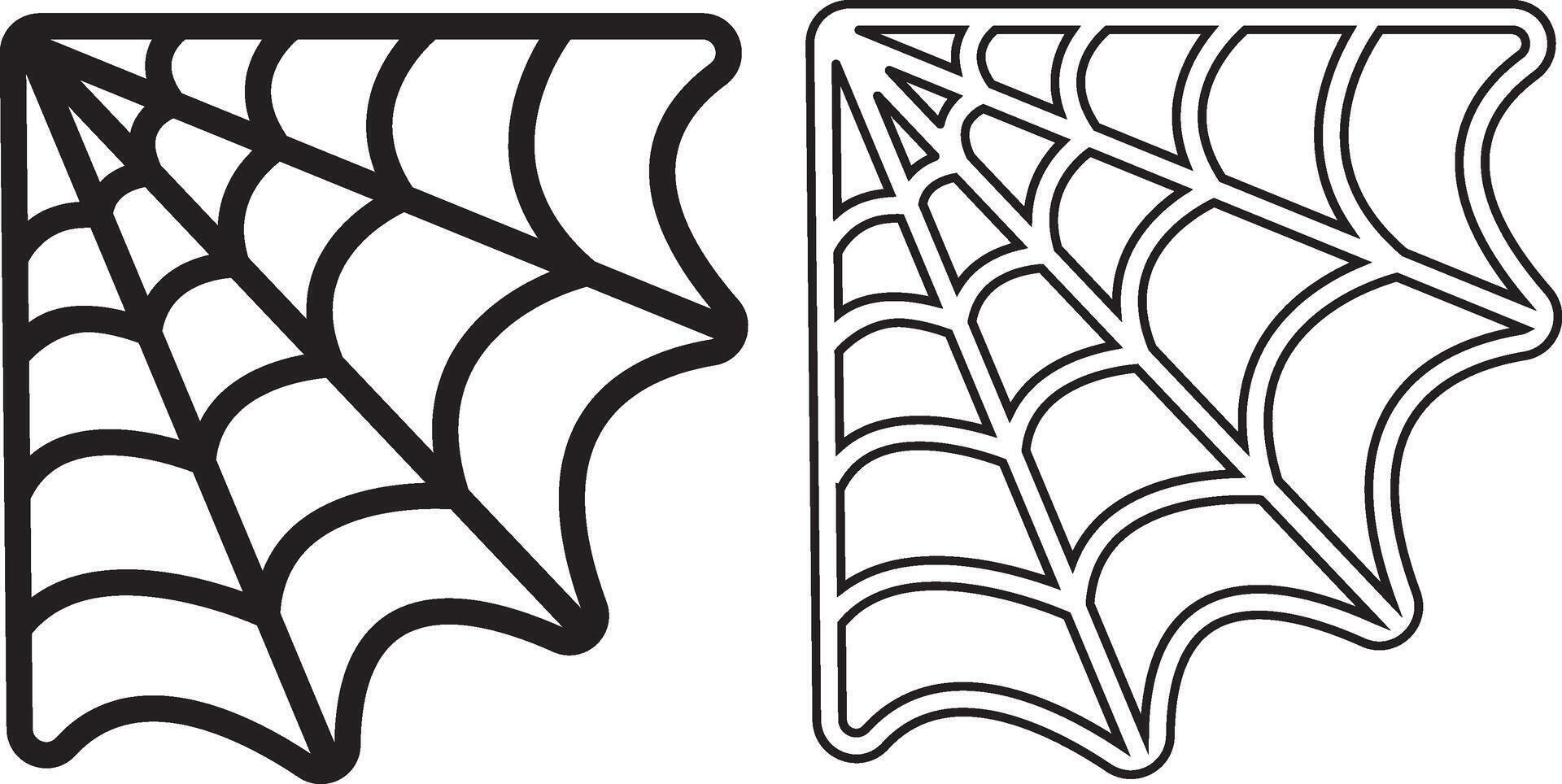 Corner Spiderweb Silhouette Flat And Outline Design vector