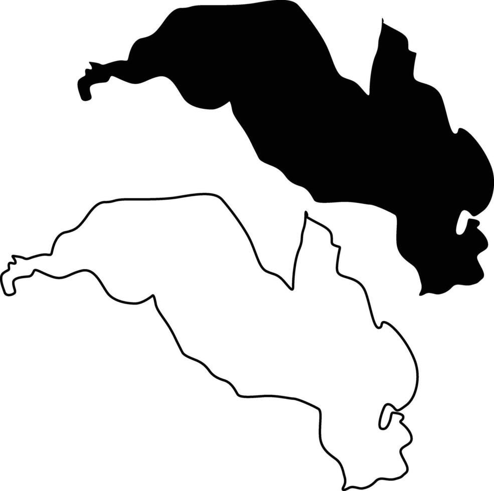 Map of Wawasee Lake Indiana Silhouette Flat And Outline Design vector