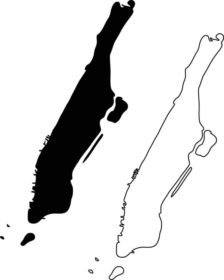 Map of Manhattan New York NY USA Silhouette Flat and Outline Design vector