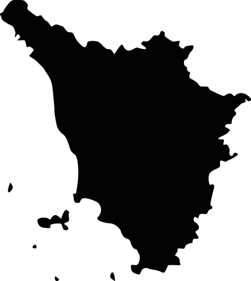 Map of Tuscany Italy Silhouette Flat and Outline Design vector