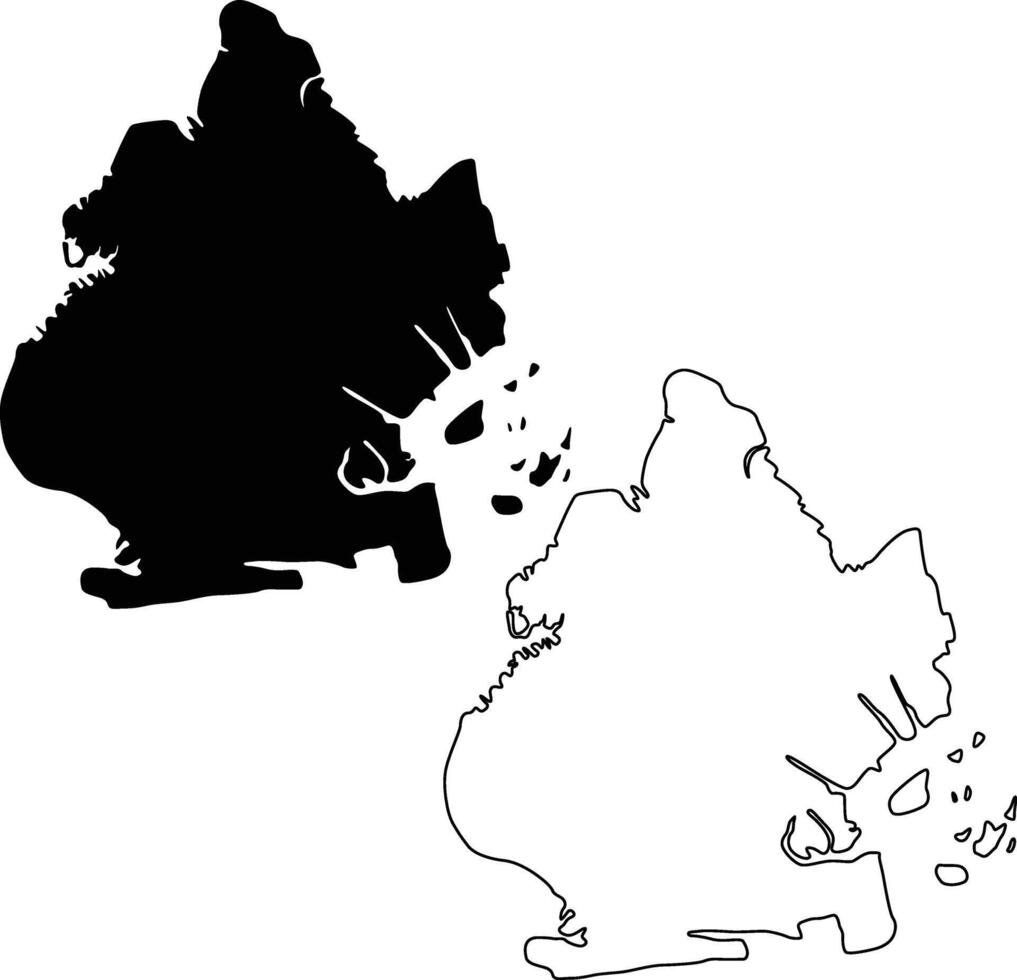 Map of Brooklyn NY USA Silhouette Flat and Outline Design vector