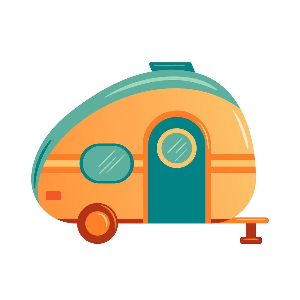 camper van is depicted in this illustration, showcasing its sleek design and functional features. for adventure seekers, it embodies the spirit of road trips and exploring the great outdoors. vector