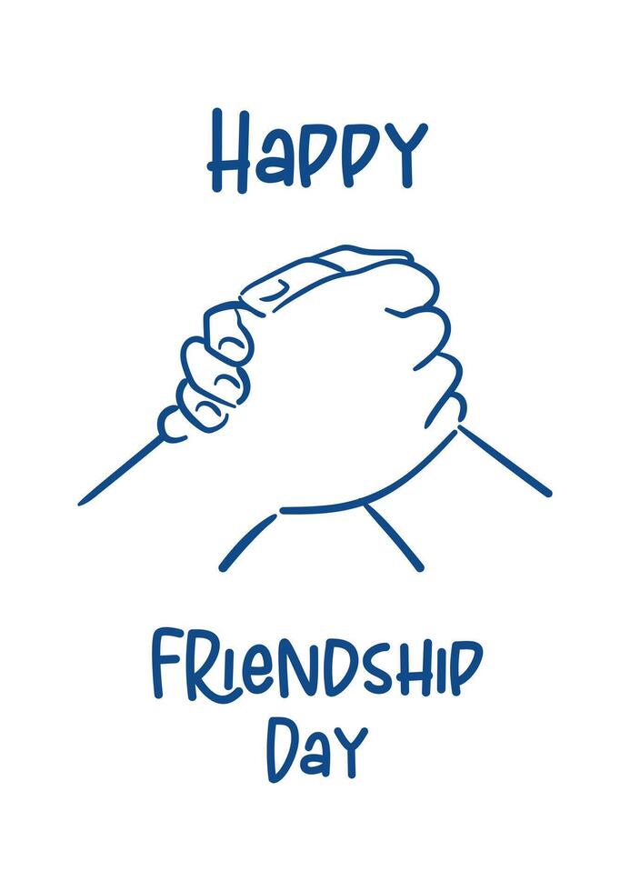 A illustration capturing a friendly handshake in a sketch style. This artwork symbolizes trust and camaraderie, perfectly embodying the spirit of Friendship Day vector