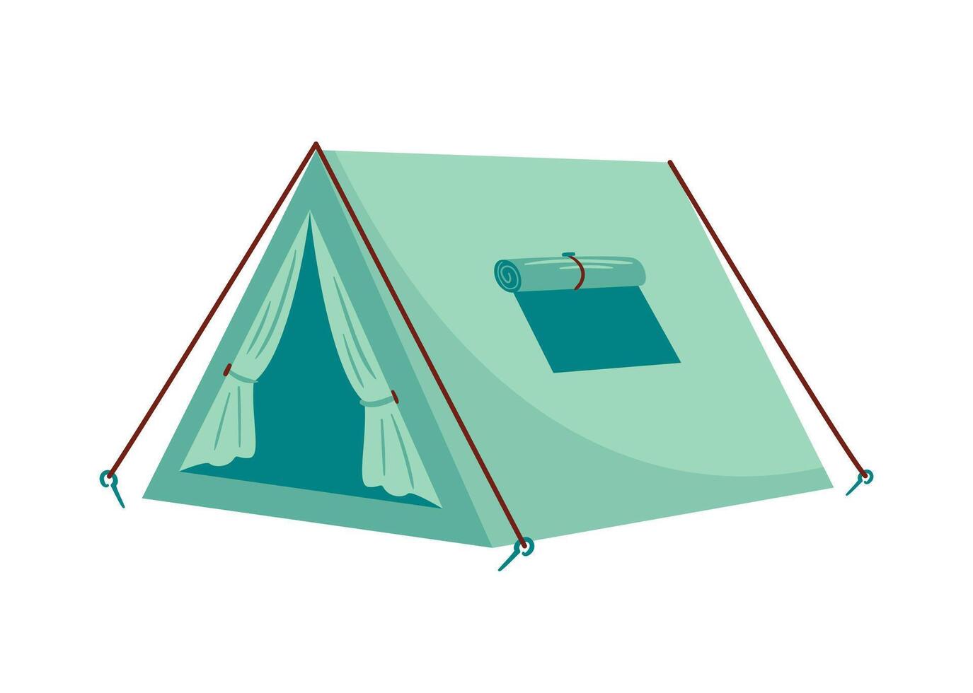 vibrant camping tent stands out, isolate on white background, showcasing its unique design and colors. Ideal for outdoor adventures, this illustration captures the spirit of exploration nature vector