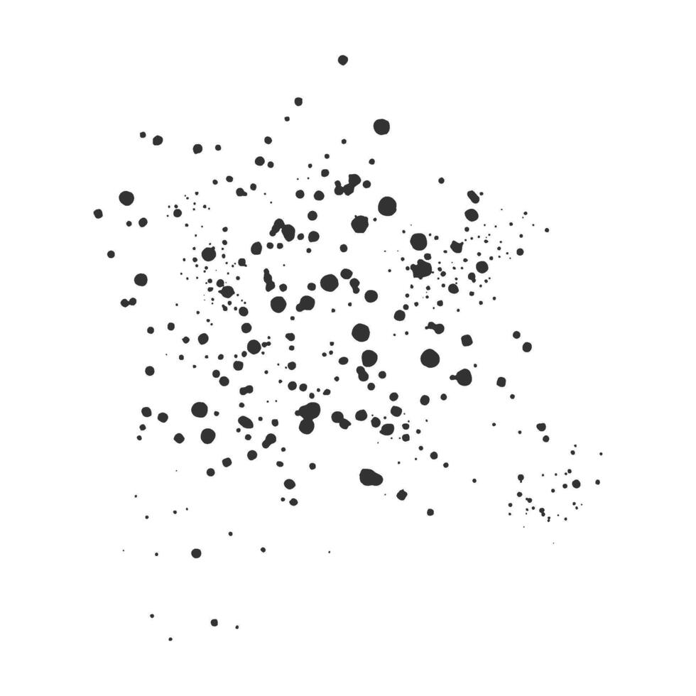 Abstract splatter of black dots on white background vector