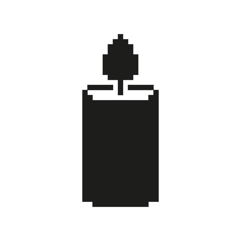 Pixel Art Candle Icon. Symbol of Light, Memory, and Warmth. Isolated Illustration vector