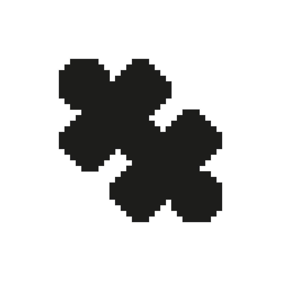 Pixelated Puzzle Icon. Symbol of Logic, Connection, and Problem Solving. Isolated Illustration vector