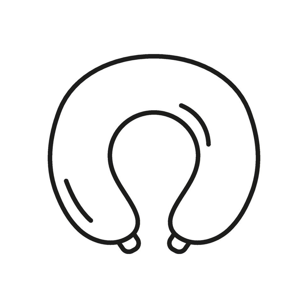 Neck Pillow Line Icon. Travel Comfort, Neck Support, And Ergonomic Design Outline Symbol. Ideal For Long Journeys And Relaxation. Editable Stroke. Isolated Illustration vector