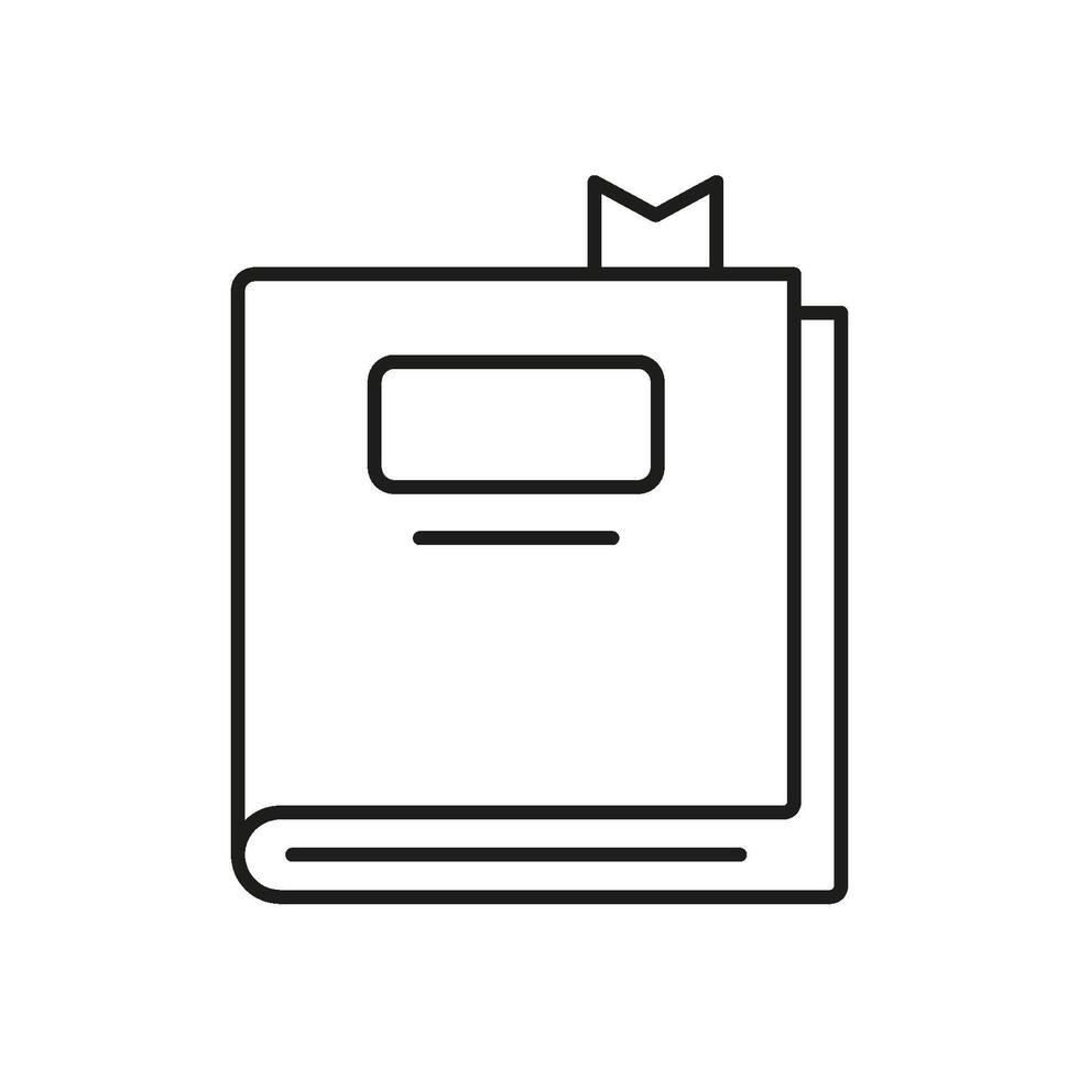 Book With Bookmark Line Icon. Reading, Literature, And Study Outline Symbol. Educational Resource And Knowledge Acquisition. Editable Stroke. Isolated Illustration vector