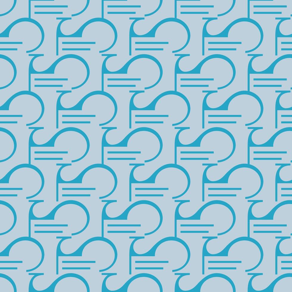 Modern seamless abstract pattern with stylized S and horizontal lines. Minimalist blue design on light background, perfect for branding, textiles, packaging, web backgrounds, and stationery. vector
