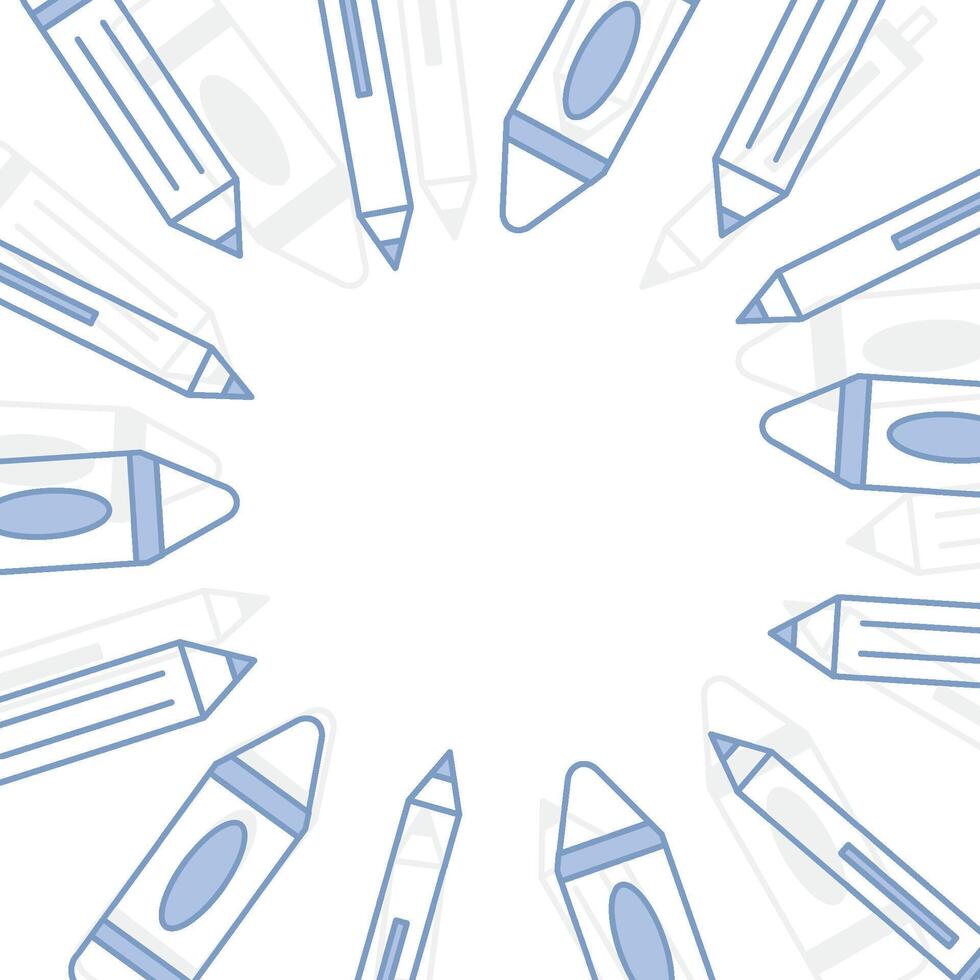 Colored pencil radial layout. vector
