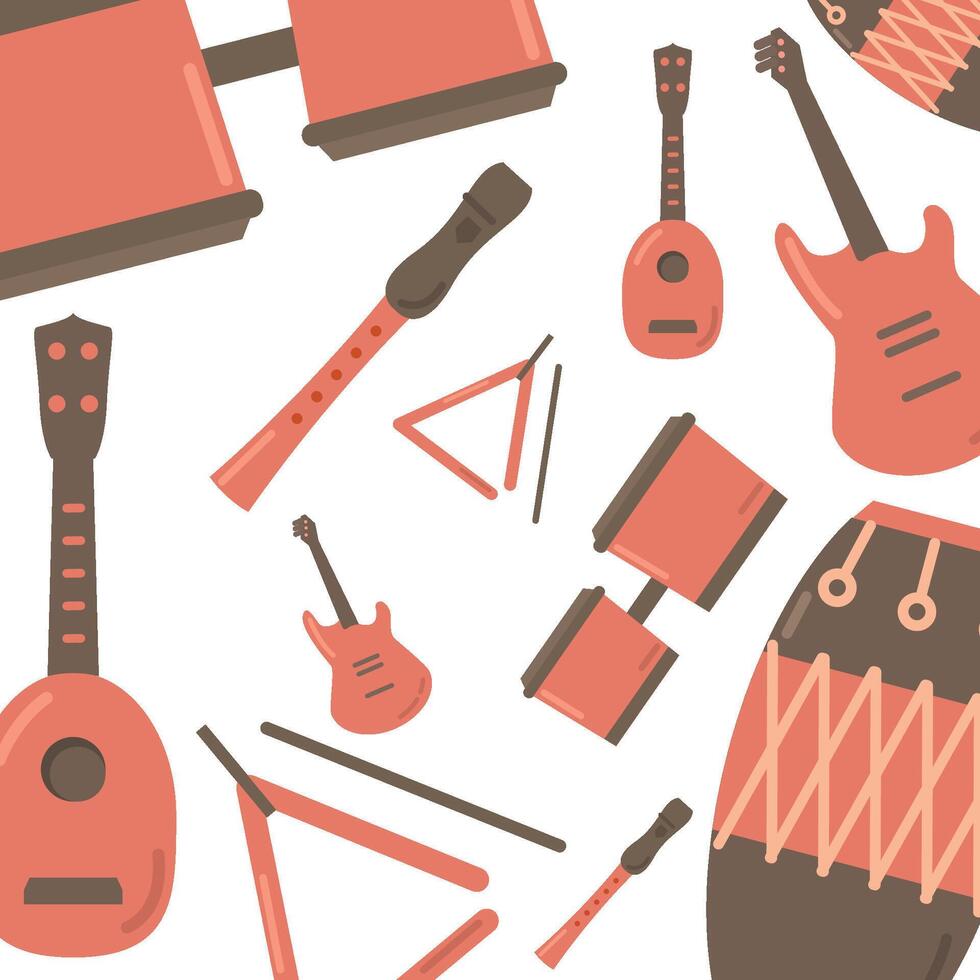 Musical icon flat repeat. vector