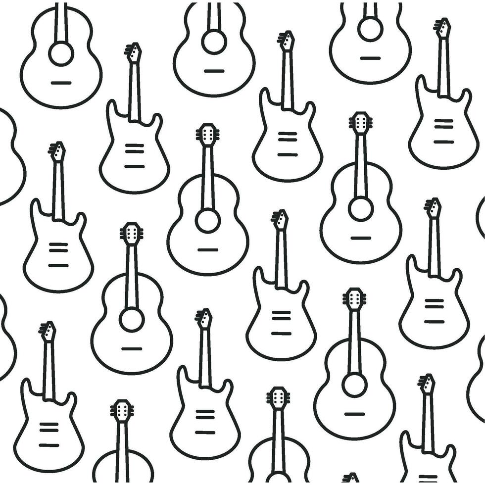 Guitar outline repeat set. vector
