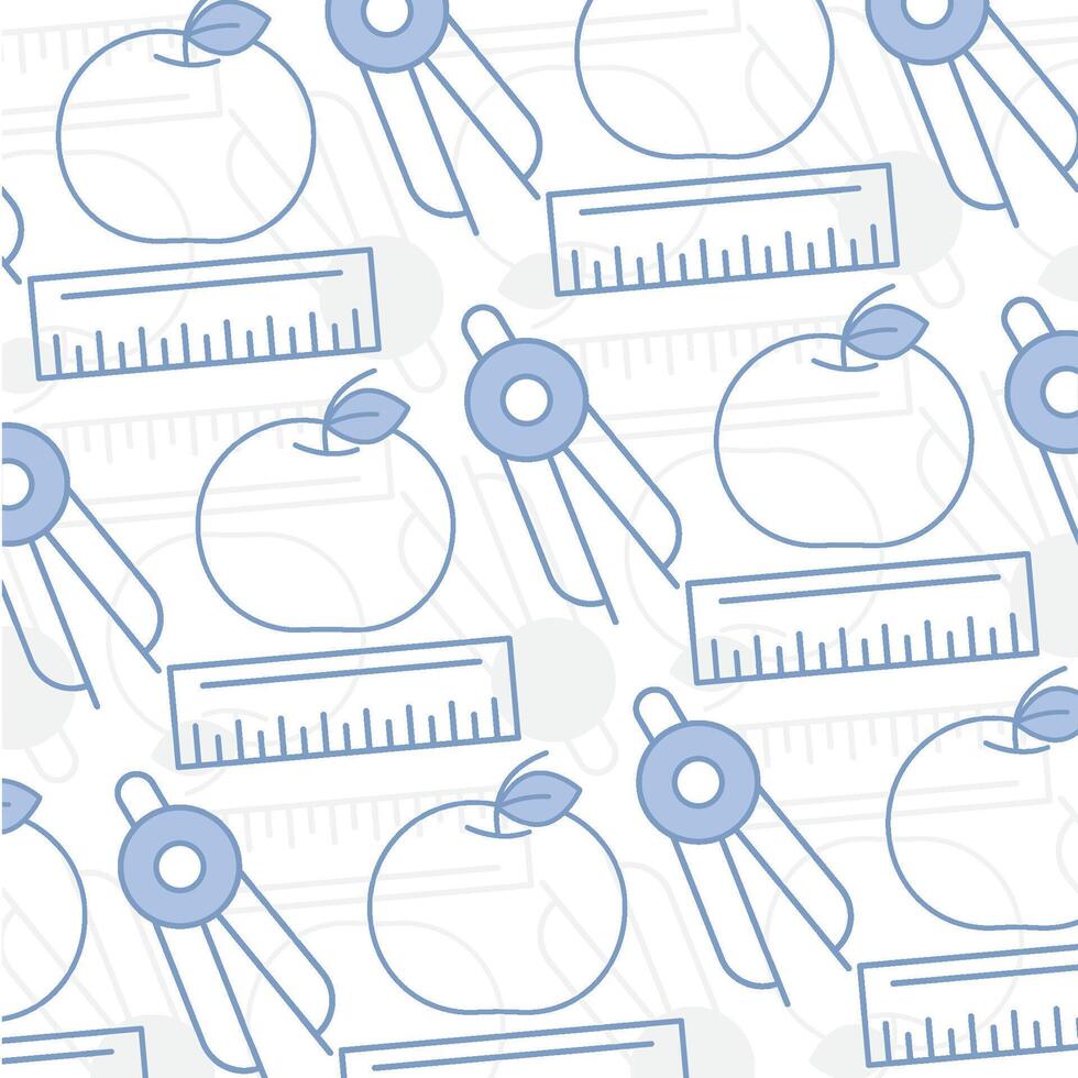 Apple ruler and compass set. vector