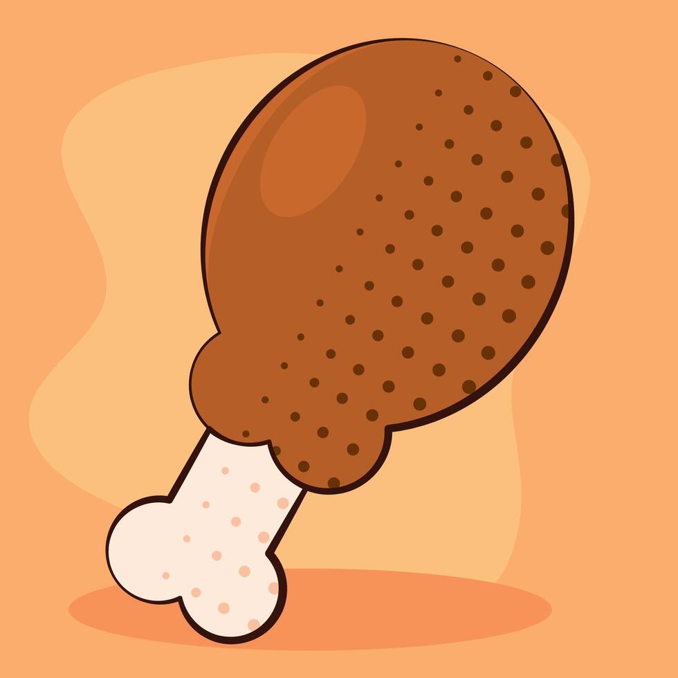 Crispy chicken drumstick. vector