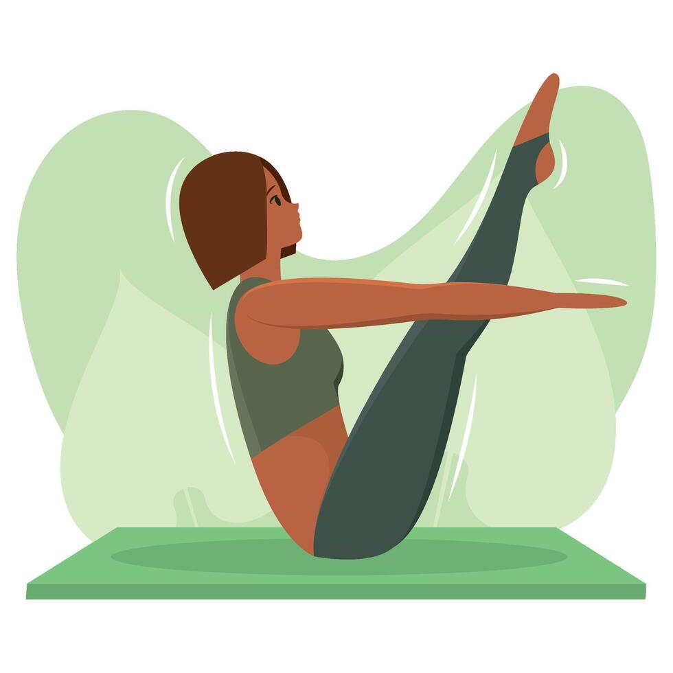 Boat pose abdominal focus. vector