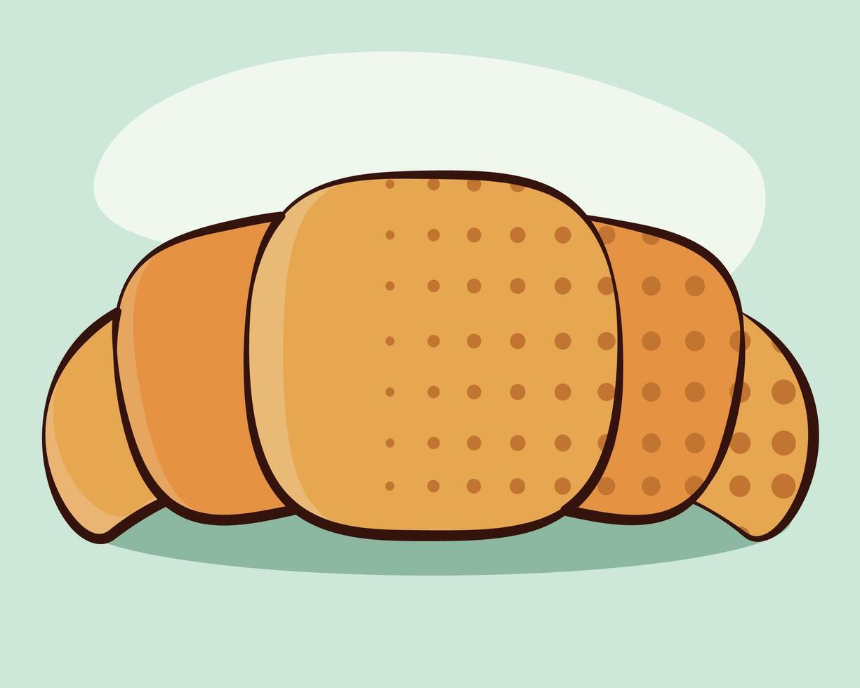 Croissant in cartoon style. vector