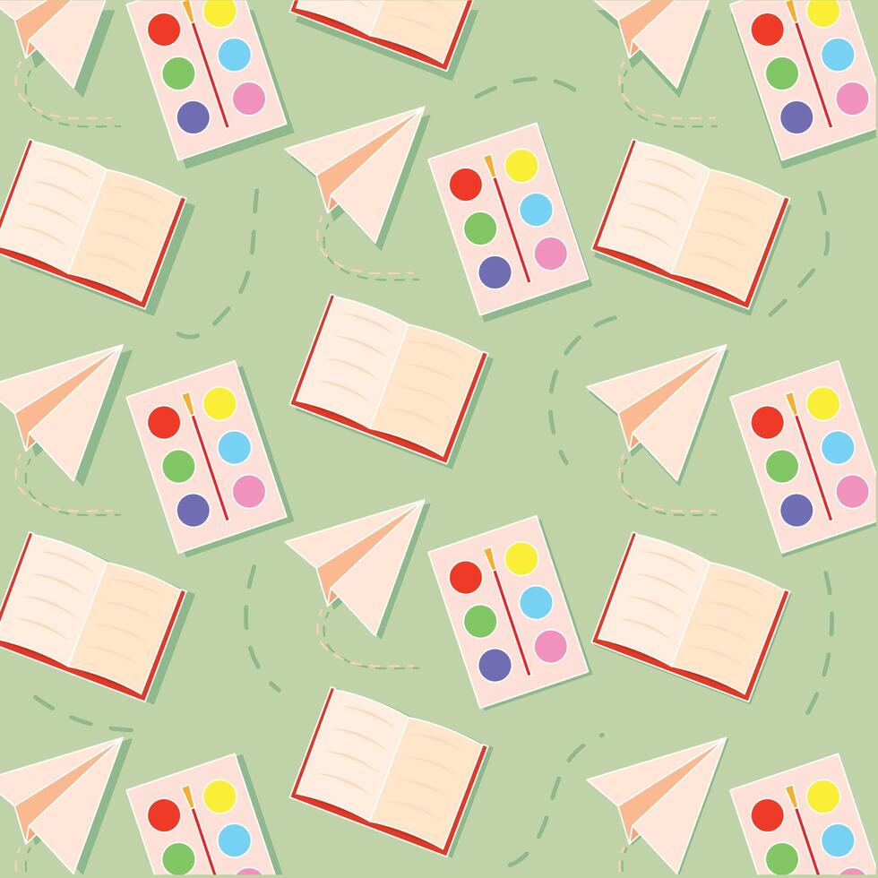 Paper plane and paint set. vector