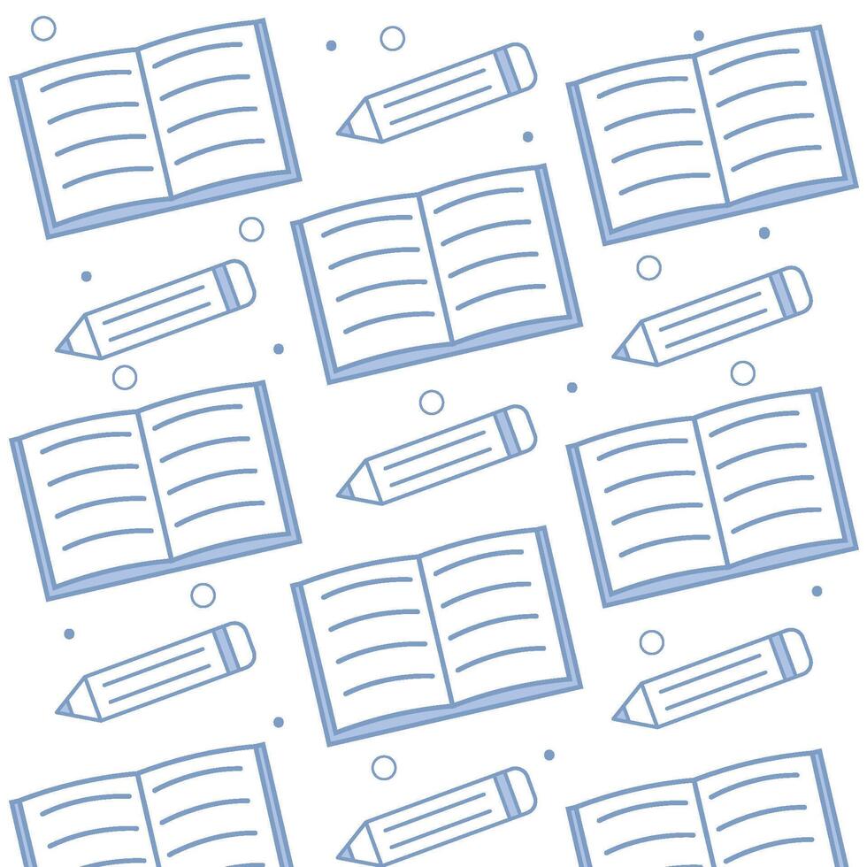 Notebook and pencil sketch pattern. vector