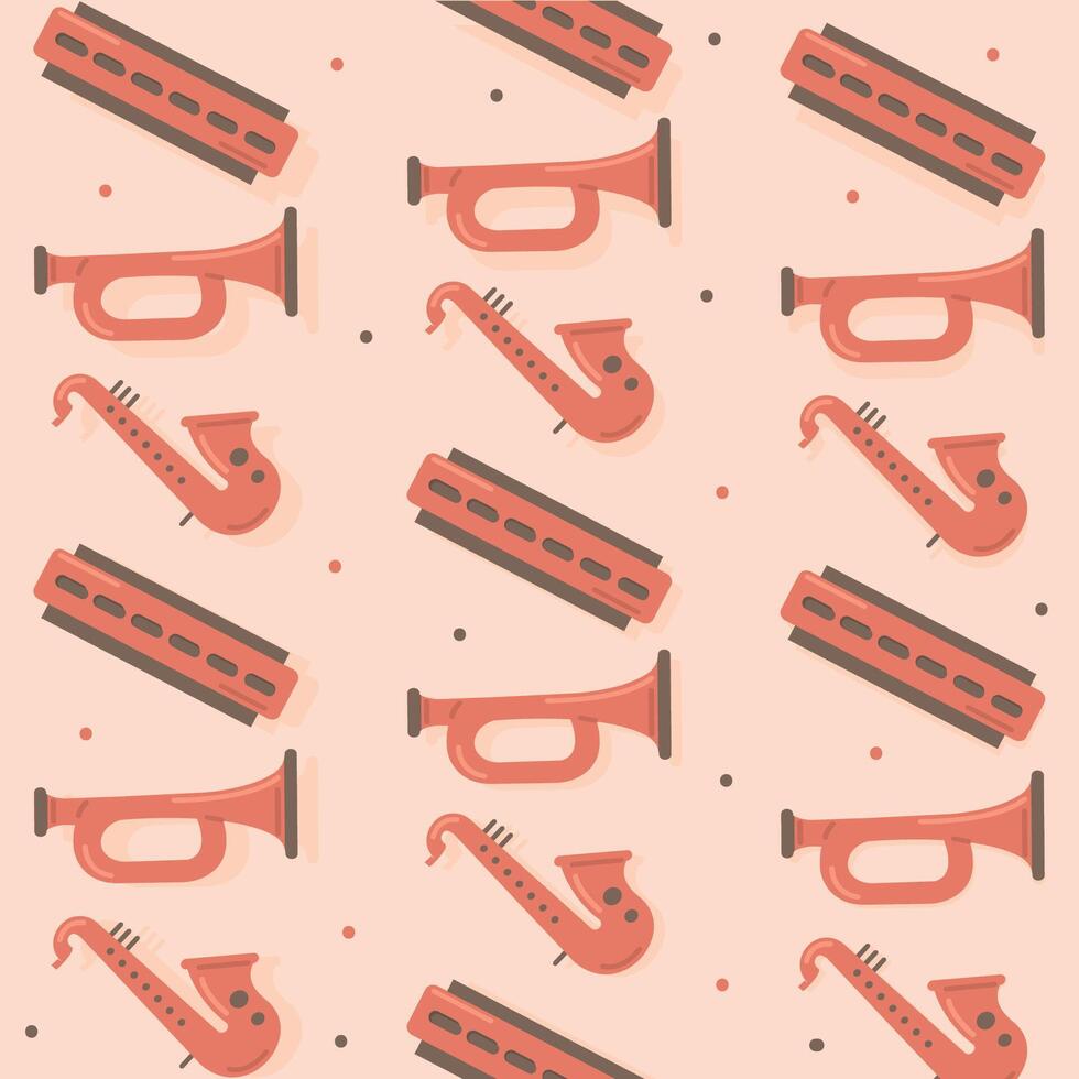 Wind instruments pattern. vector