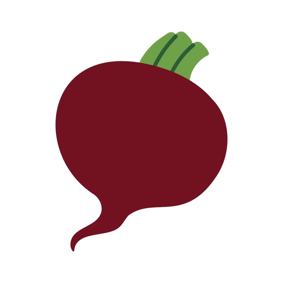 A red vegetable with a green stem and a green top vector