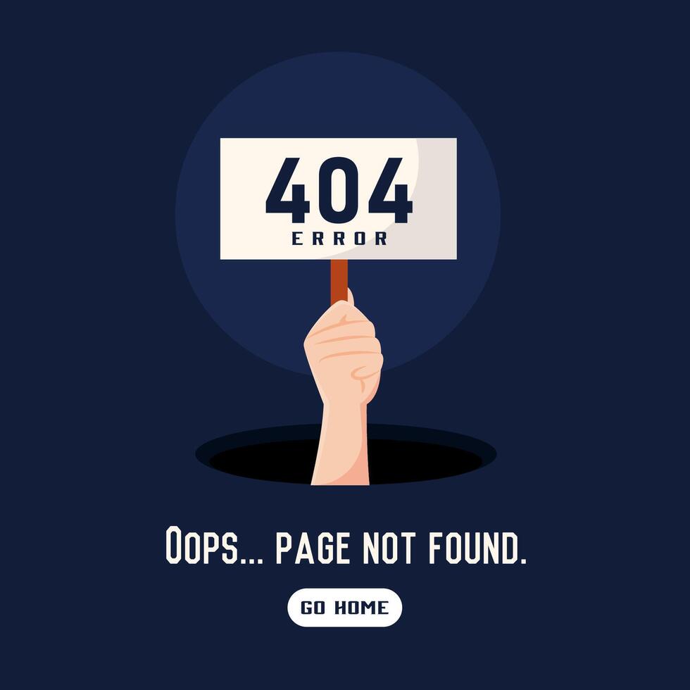 Hand holding 404 sign. vector