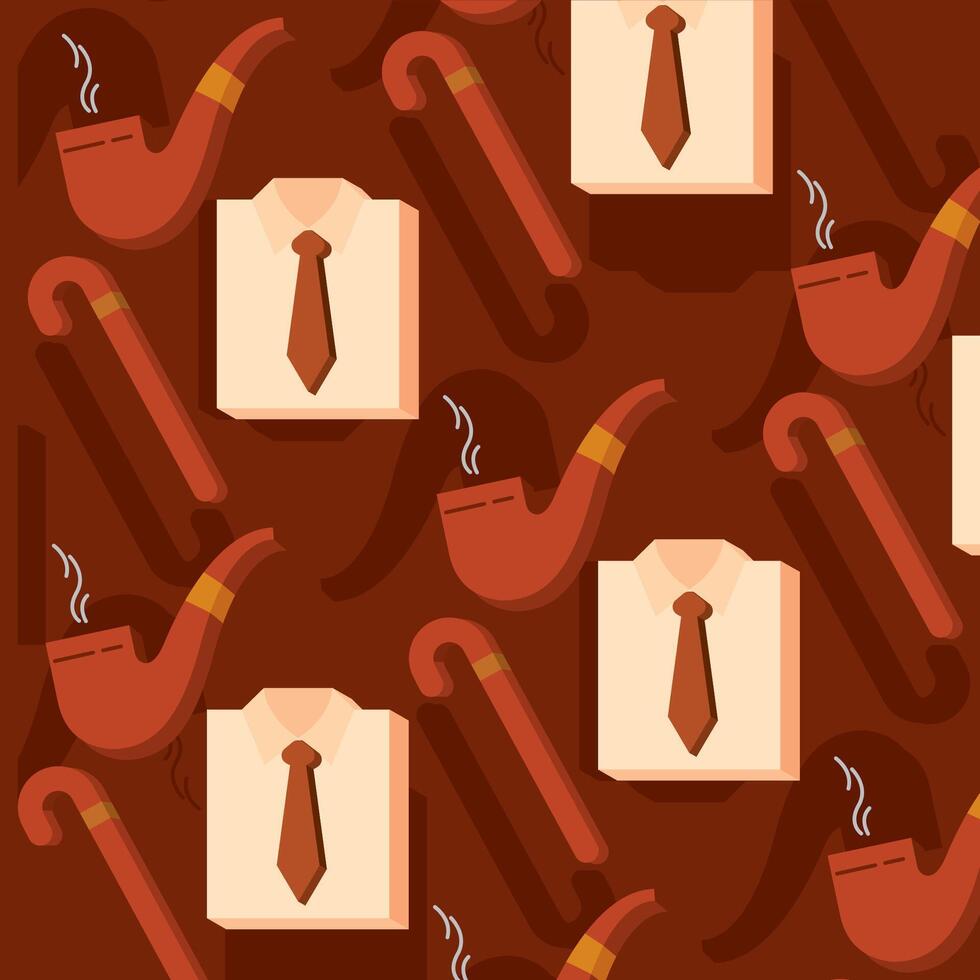 Dad pipe cane shirt layout. vector