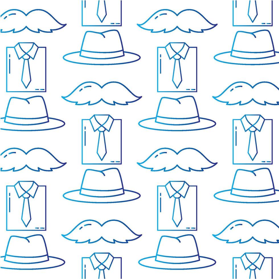 Shirt hat and mustache mix. vector