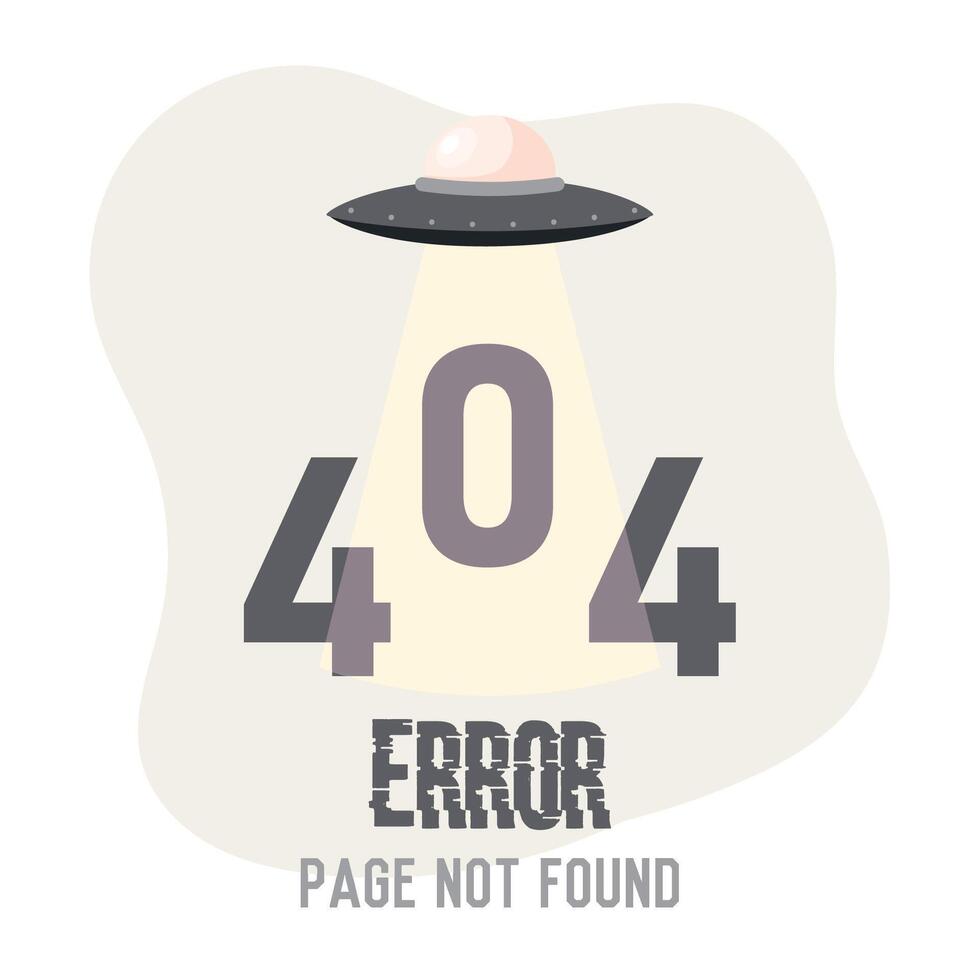 UFO beaming 404 error. vector