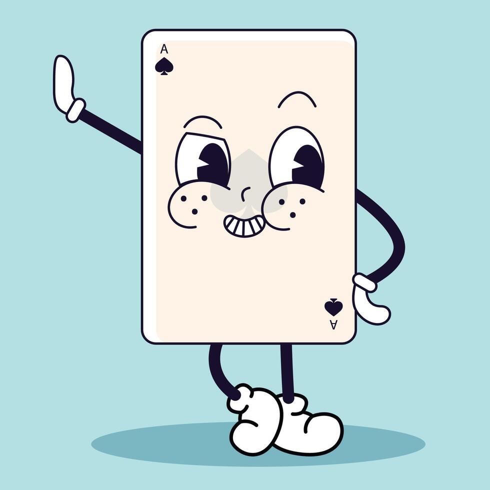 Pixel art of a casino card animated with hands and legs vector
