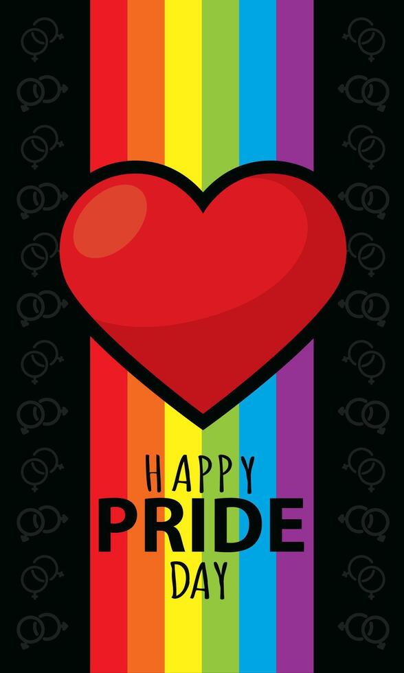 Heart and rainbow pride stripes. vector