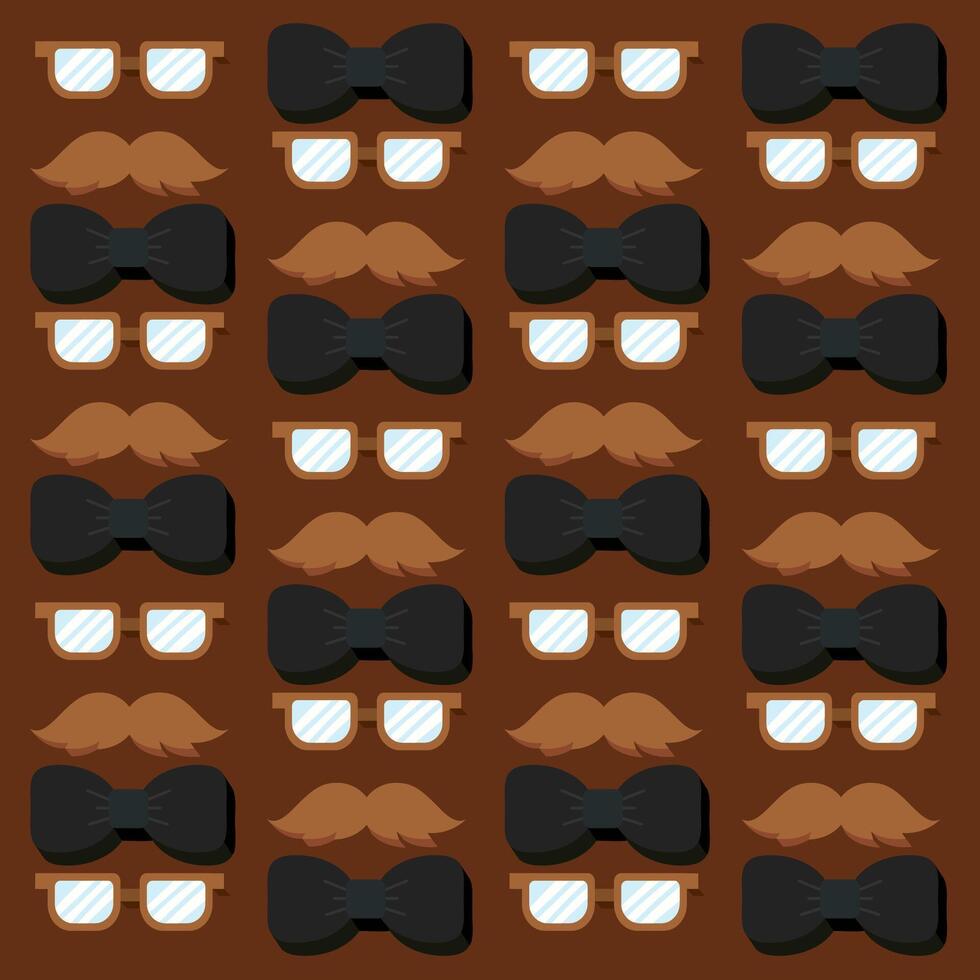 Mustache bowtie glasses icons. vector