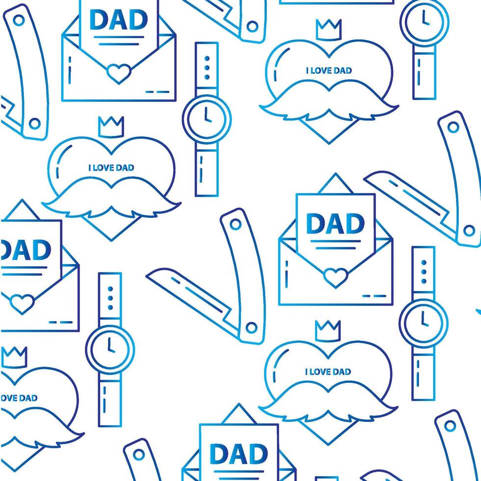 Heart and letter dad icons. vector