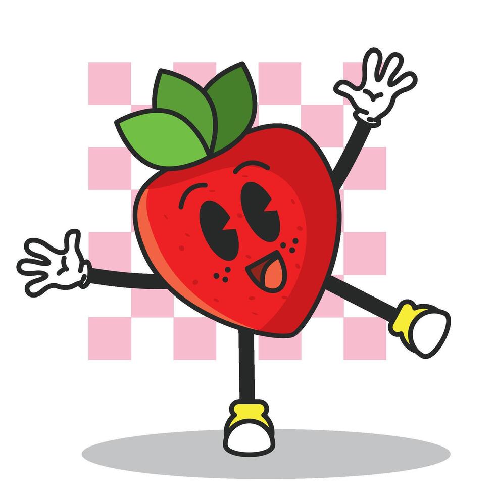 Happy strawberry walk. vector