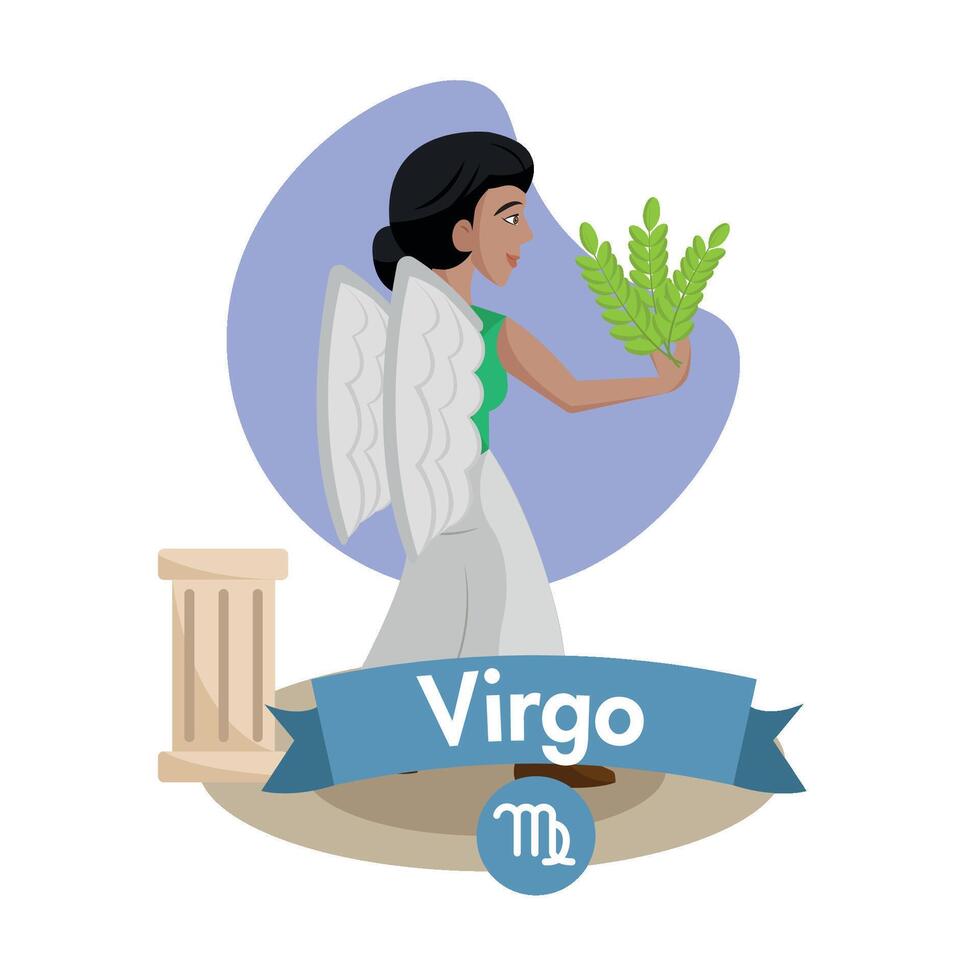 Virgo zodiac angel figure. vector