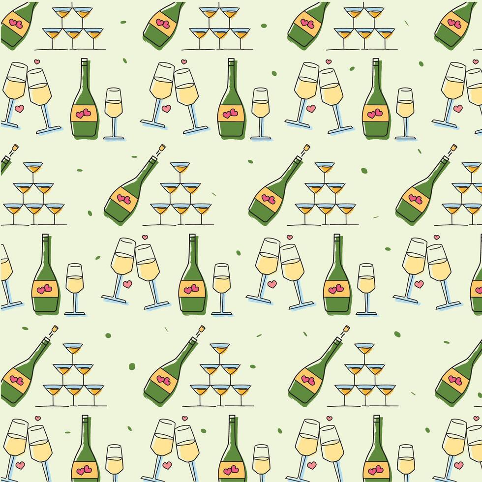 Glasses bottles and towers. vector