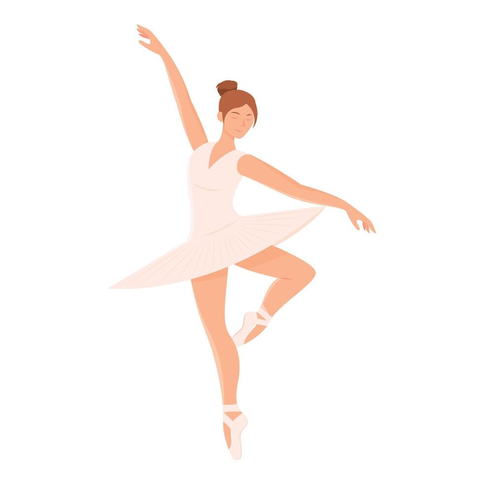 Graceful ballerina dancing. vector