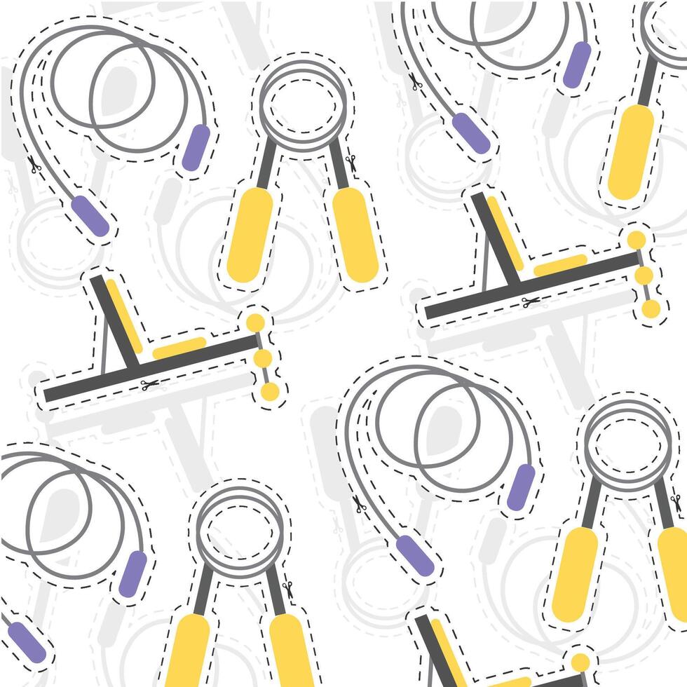 Training gear scattered set. vector