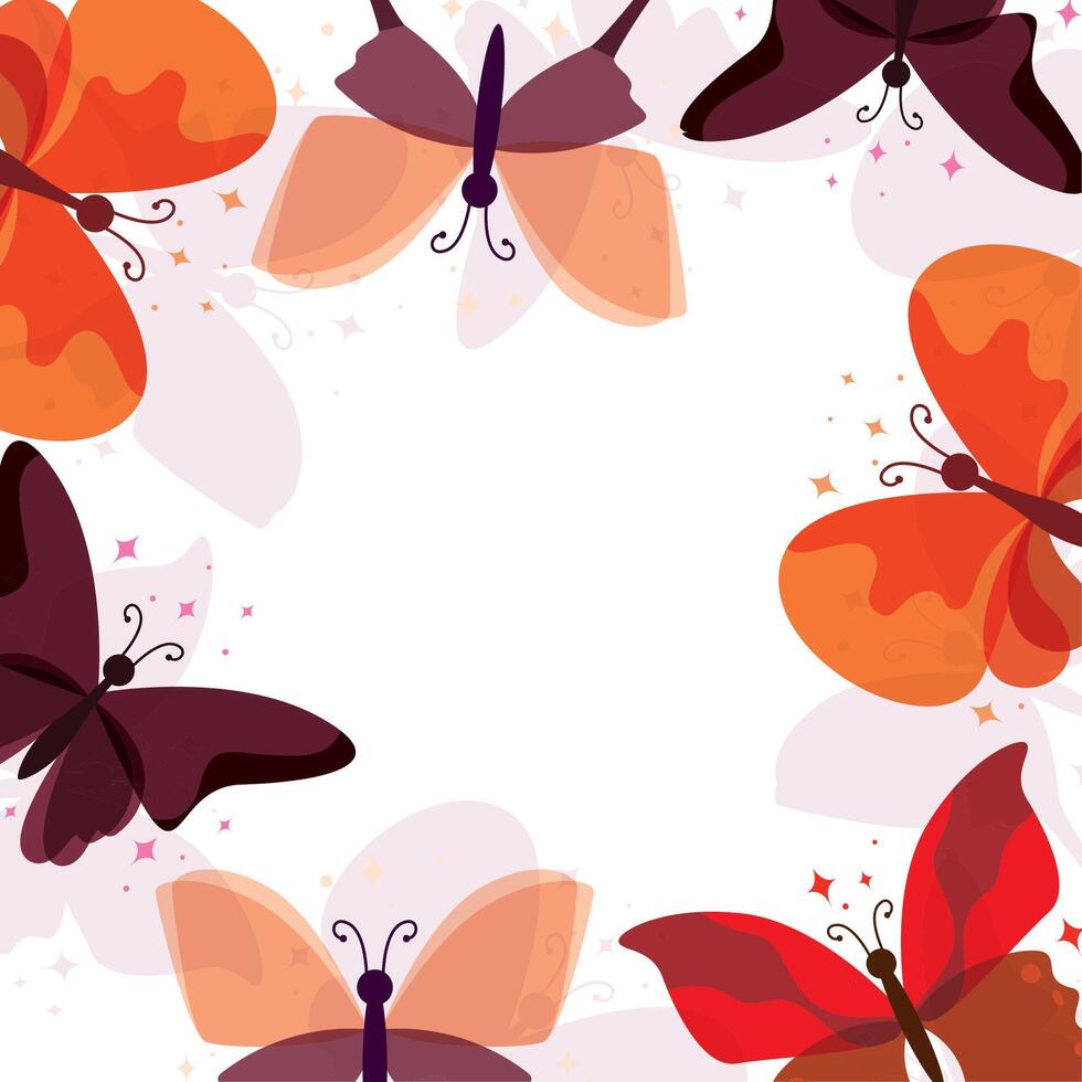 Butterfly corner frame. vector