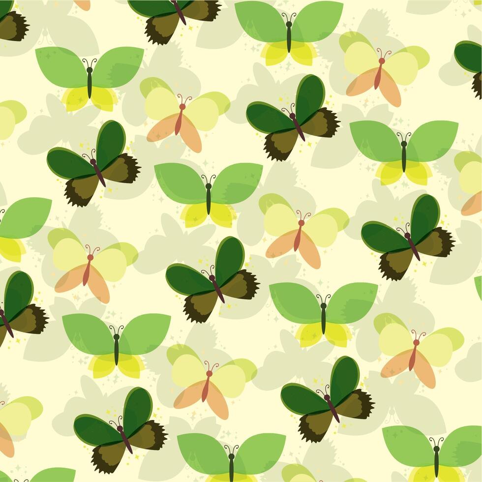 Butterflies green repeat. vector