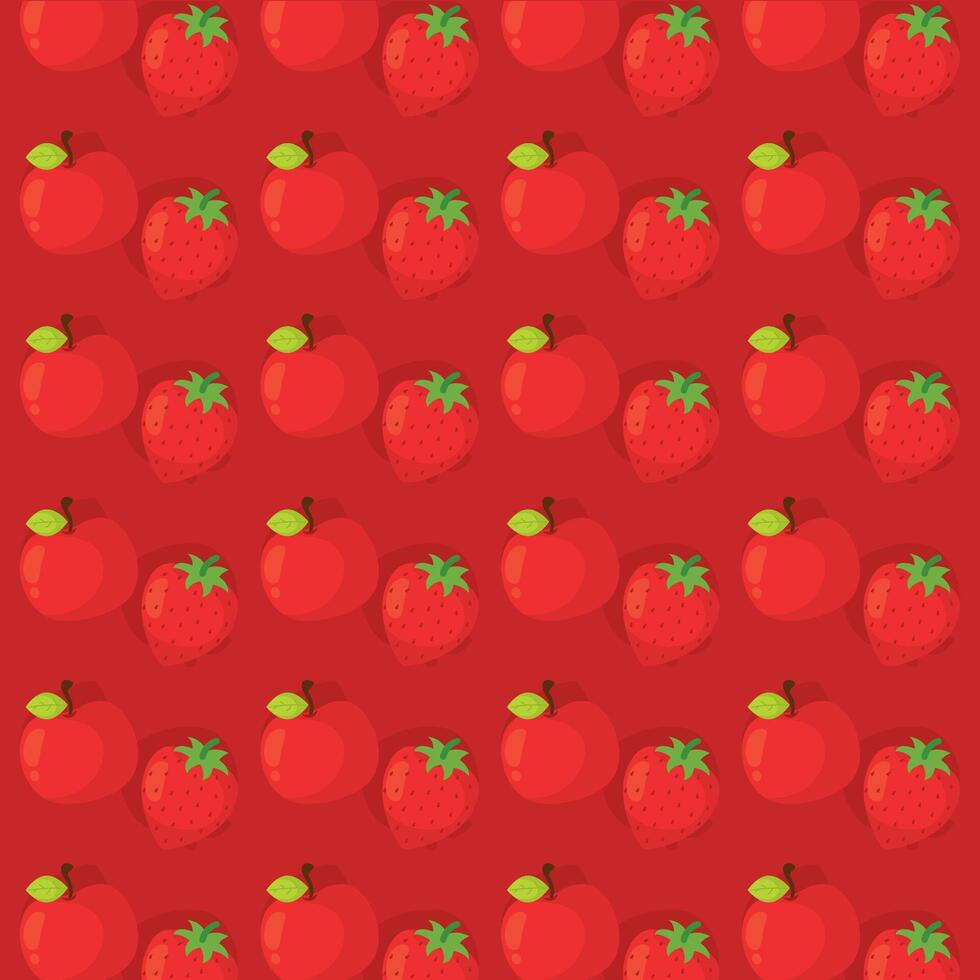 Red fruit repeat layout. vector