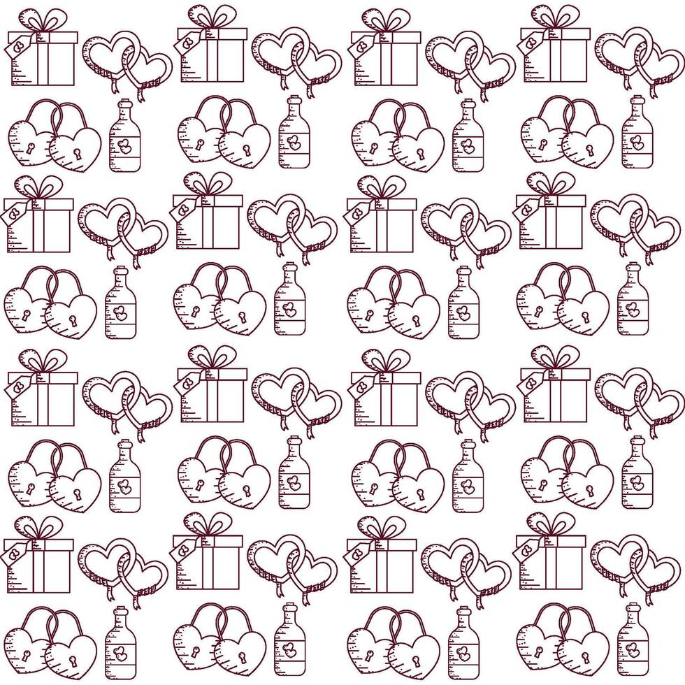 Outline heart padlocks. vector